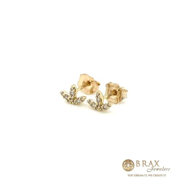 10K Yellow Gold Petite Leaf Earrings Image 2 Brax Jewelers Newport Beach, CA