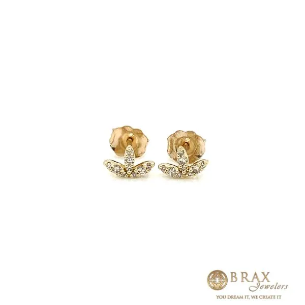 10K Yellow Gold Petite Leaf Earrings Brax Jewelers Newport Beach, CA