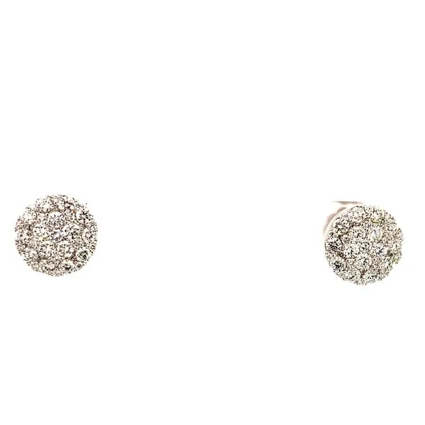 Lady's 14 Karat White Gold Stud Push Back Natural Diamond Earrings With 1.00Tw Round Diamonds Image 2 Brax Jewelers Newport Beach, CA