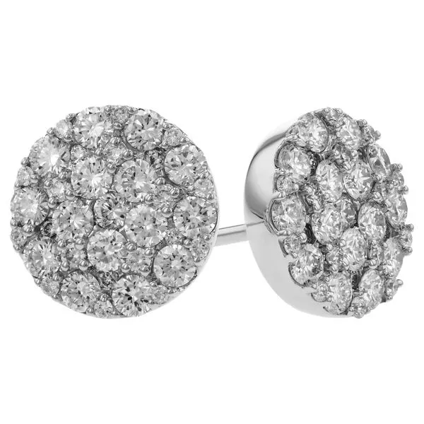 Lady's 14 Karat White Gold Stud Push Back Natural Diamond Earrings With 1.00Tw Round Diamonds Brax Jewelers Newport Beach, CA