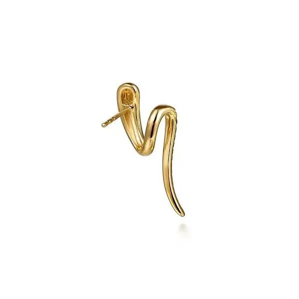 Lady's 14 Karat Yellow Gold Stud Drop Natural Diamond Earrings With 0.30Tw Round SI Diamonds Image 3 Brax Jewelers Newport Beach, CA
