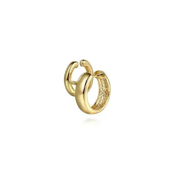 Lady's 14 Karat Yellow Gold Natural Stuggies Diamond Earrings With 0.53Tw Round SI Diamond Image 2 Brax Jewelers Newport Beach, CA