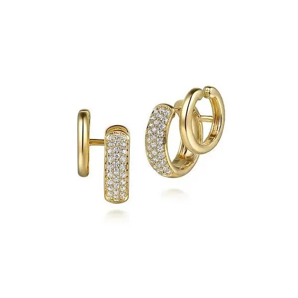 Lady's 14 Karat Yellow Gold Natural Stuggies Diamond Earrings With 0.53Tw Round SI Diamond Brax Jewelers Newport Beach, CA