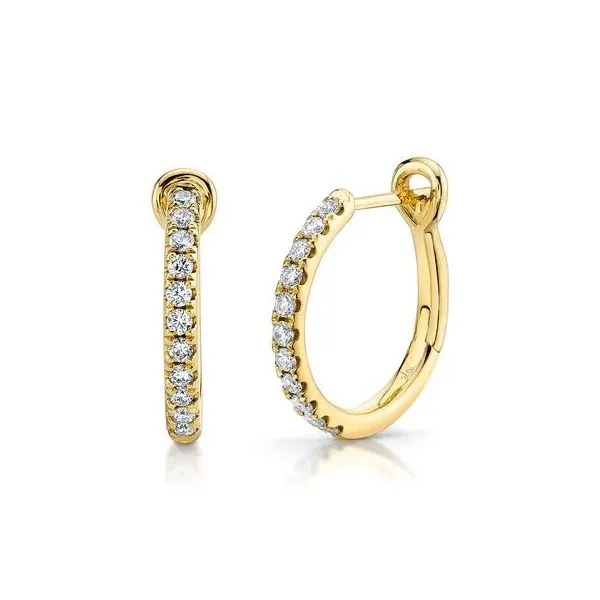 Lady's Small Hoop Natural Diamond Earrings 14 Karat Yellow Gold SC22005537 - Brax jewelers Brax Jewelers Newport Beach, CA
