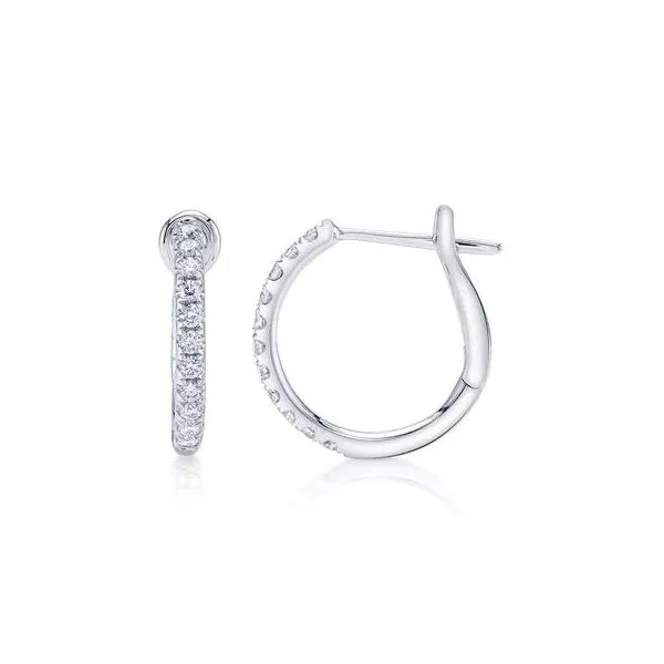 Lady's Small Hoop Natural Diamond Earrings 14 Karat White Gold SC22005536 - Brax jewelers Image 2 Brax Jewelers Newport Beach, CA