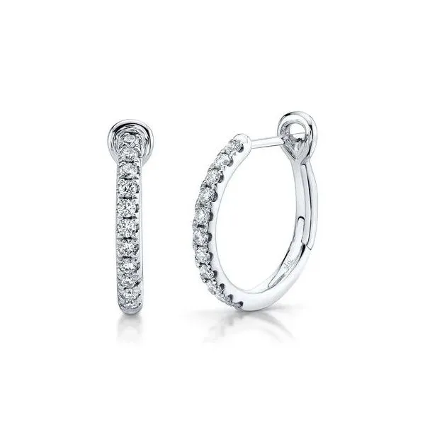 Lady's Small Hoop Natural Diamond Earrings 14 Karat White Gold SC22005536 - Brax jewelers Brax Jewelers Newport Beach, CA