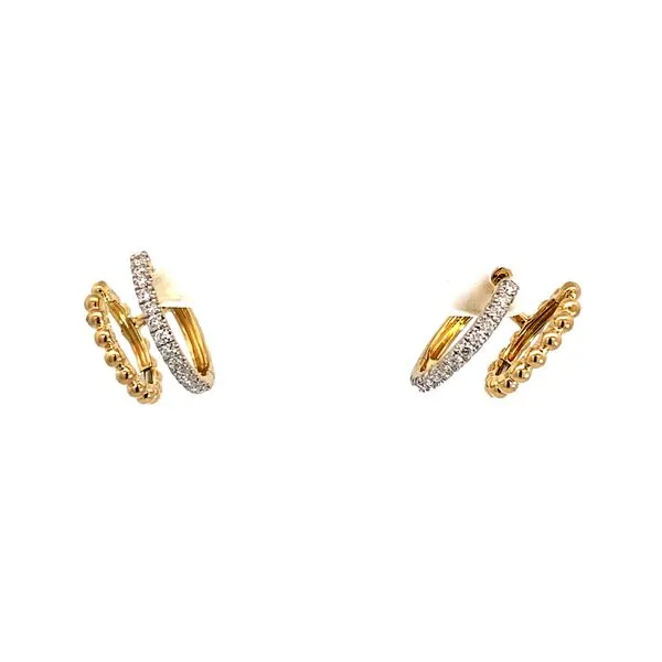 Lady's Huggie Natural Diamond Earrings 14 Karat Yellow Gold EG14526Y45JJ - Brax jewelers Brax Jewelers Newport Beach, CA