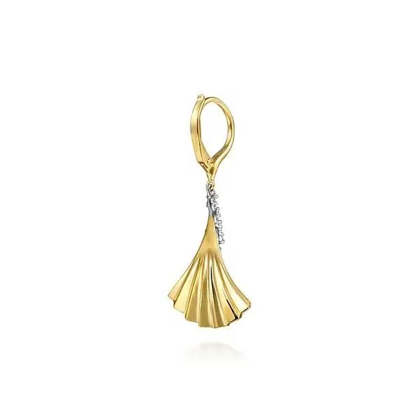 Lady's 14 Karat White And yellow Gold Drop Fan Natural Diamond Earrings With 0.25Tw Round SI Diamonds EG15517M45JJ - Brax jewelers Image 2 Brax Jewelers Newport Beach, CA
