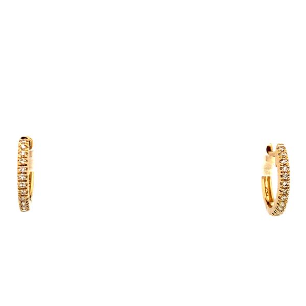 Lady's Huggie Natural 0.07Ct Round Diamond Earrings 14 Karat Yellow Gold Image 2 Brax Jewelers Newport Beach, CA