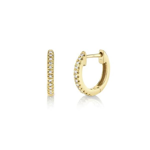 Lady's Huggie Natural 0.07Ct Round Diamond Earrings 14 Karat Yellow Gold Brax Jewelers Newport Beach, CA
