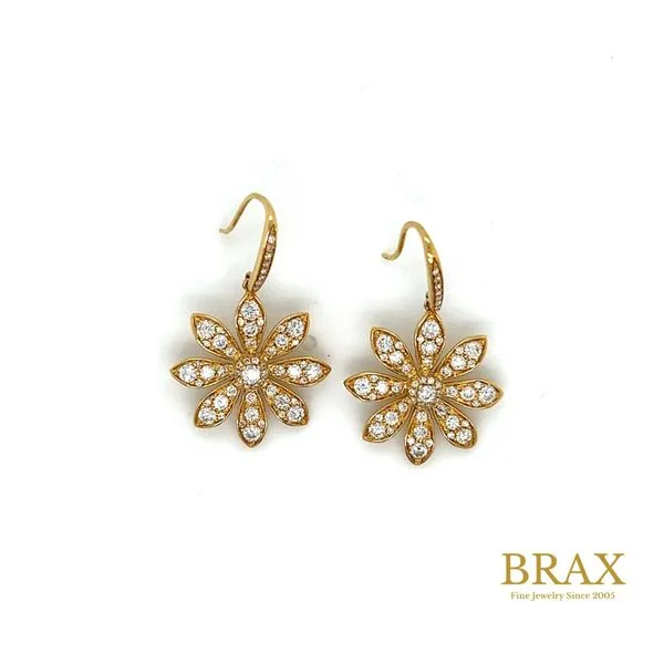 Lady's Natural Diamond Earrings 18 Karat Yellow Gold E78485 - Brax jewelers Brax Jewelers Newport Beach, CA
