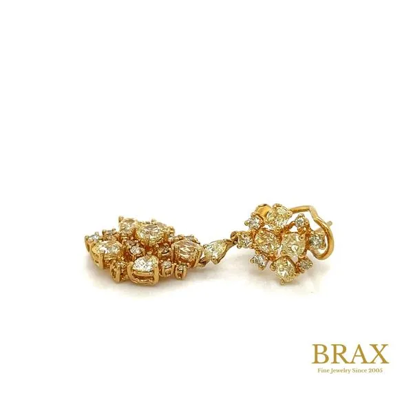 Lady's Natural Diamond Earrings 18 Karat Yellow Gold E2461 - Brax jewelers Image 2 Brax Jewelers Newport Beach, CA
