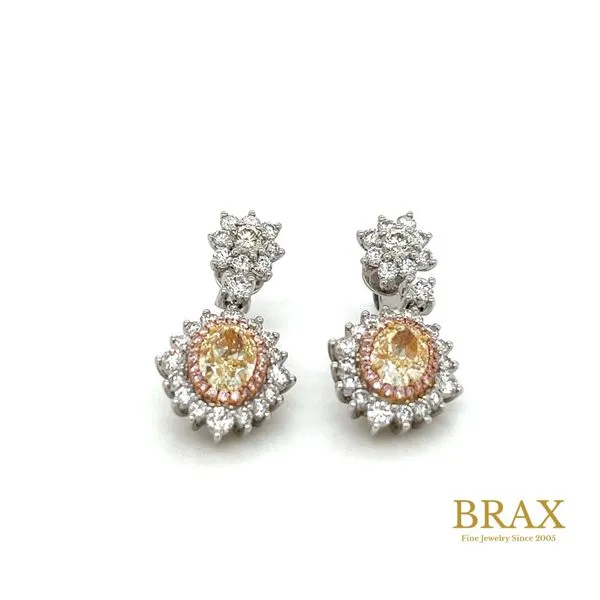 Lady's Natural Diamond Earrings 18 Karat Two-Tone Gold E79973 - Brax jewelers Brax Jewelers Newport Beach, CA