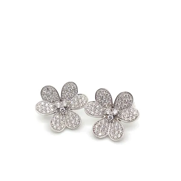 Lady's Natural Diamond Earrings 18 Karat White Gold E88753 - Brax jewelers Brax Jewelers Newport Beach, CA