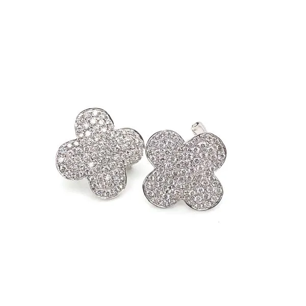 Lady's Natural Diamond Earrings 14 Karat White Gold E75116 - Brax jewelers Brax Jewelers Newport Beach, CA