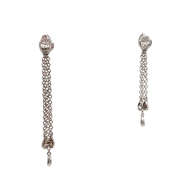 Lady's Natural Diamond Earrings 14 Karat White Gold e88802 - Brax jewelers Image 3 Brax Jewelers Newport Beach, CA