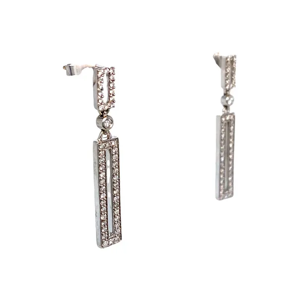 Lady's Natural Diamond Earrings 14 Karat White Gold e74900 - Brax jewelers Image 3 Brax Jewelers Newport Beach, CA