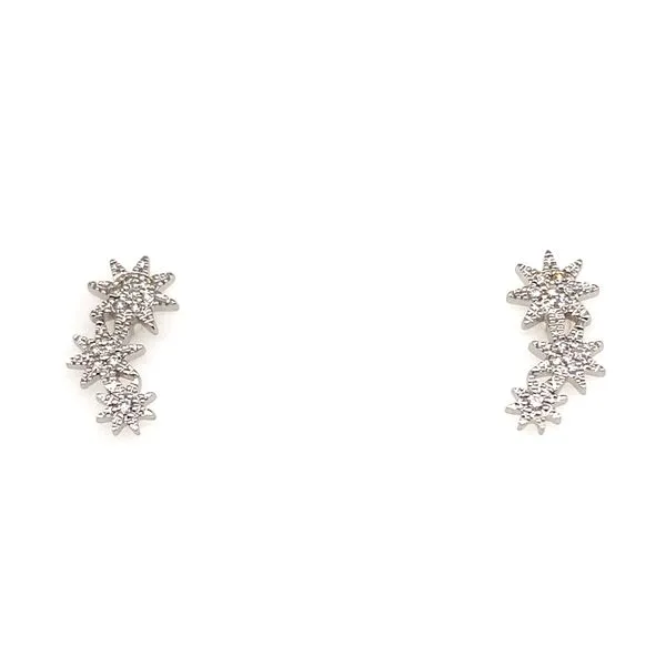 14 Karat .06Tw Natural Diamond Star Earrings Image 2 Brax Jewelers Newport Beach, CA