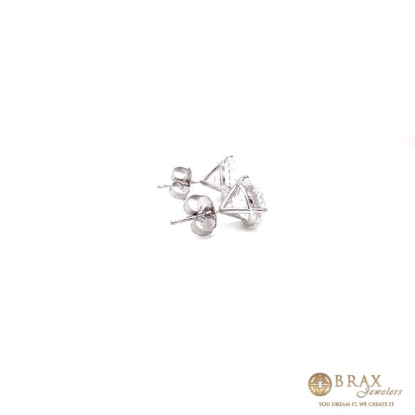 14K White Gold Lab Grown Diamond Stud Earrings Image 2 Brax Jewelers Newport Beach, CA
