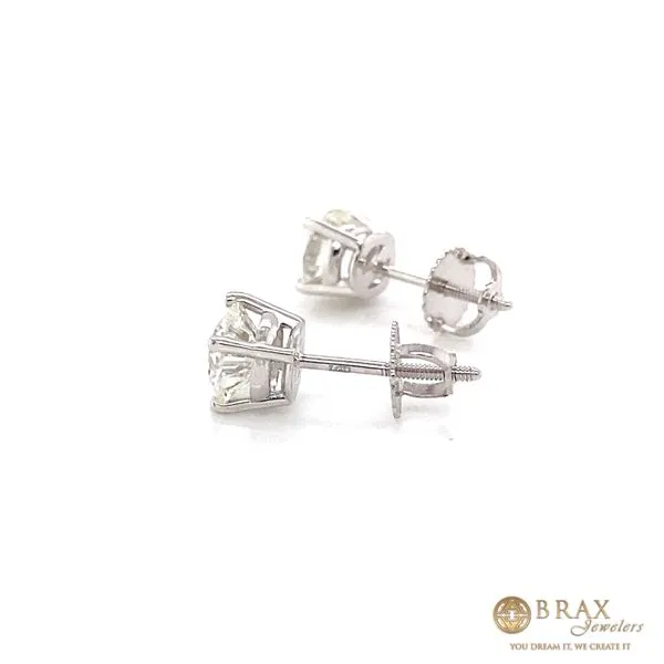 14K White Gold 1.50Ct Lab Diamond Earrings Image 2 Brax Jewelers Newport Beach, CA