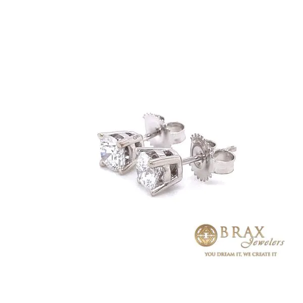 14K White Gold 1.25Ct Lab Diamond Earrings Image 2 Brax Jewelers Newport Beach, CA