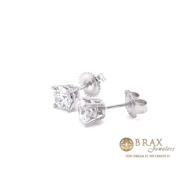 14K White Gold 1.38Ct Lab Diamond Earrings Image 2 Brax Jewelers Newport Beach, CA