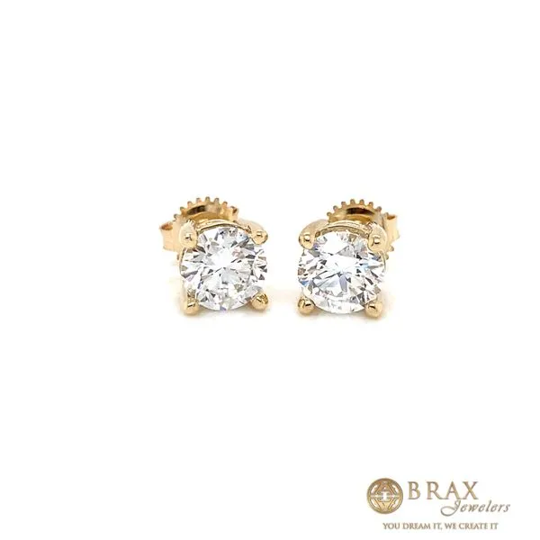 14K Yellow Gold 3.00Ct Lab Diamond Earrings Brax Jewelers Newport Beach, CA