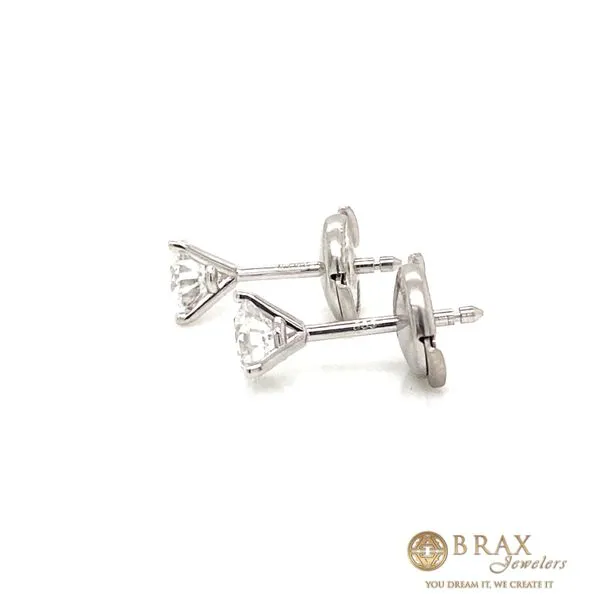 14K White Gold 1.00Ct Lab Diamond Earrings Image 2 Brax Jewelers Newport Beach, CA