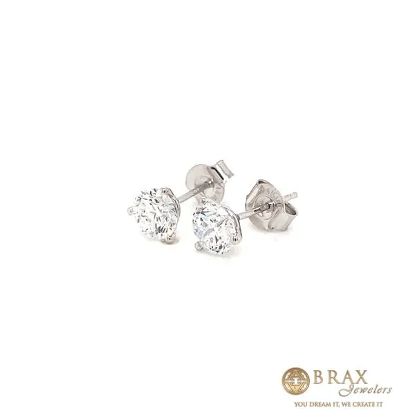 1.50  Diamond Stud Earrings 14 Karat White Gold - Brax jewelers Image 2 Brax Jewelers Newport Beach, CA