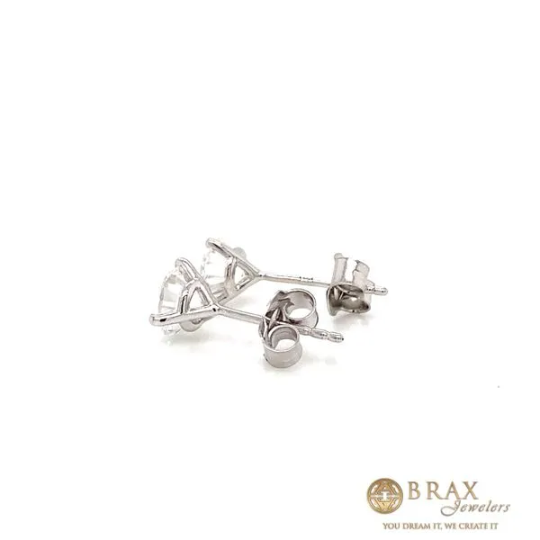 1.50  Diamond Stud Earrings 14 Karat White Gold - Brax jewelers Image 3 Brax Jewelers Newport Beach, CA