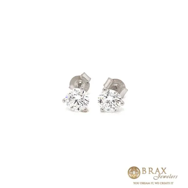 1.50  Diamond Stud Earrings 14 Karat White Gold - Brax jewelers Brax Jewelers Newport Beach, CA