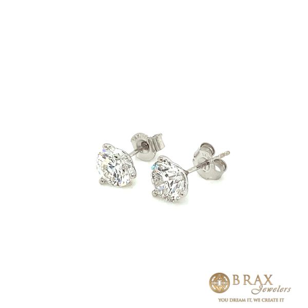 2.50 Lab Grown Diamond Earrings 14 Karat White Gold  - Brax jewelers Image 2 Brax Jewelers Newport Beach, CA