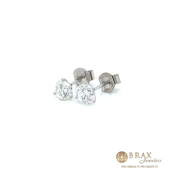 1.00 Lab Grown Diamond Earrings 14 Karat White Gold LGTXE07067R100-GW3 - Brax jewelers Image 2 Brax Jewelers Newport Beach, CA