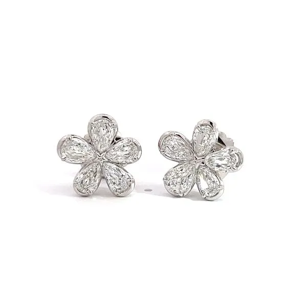 Christopher Design Clover Stud Diamond Earrings 14 Karat White Gold L600ER-X300 - Brax jewelers Brax Jewelers Newport Beach, CA