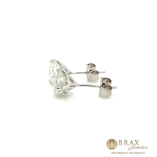 14 Karat White Gold Lab Grown Diamond Earrings With 2=3.00Tw Round G VS2 IGI Certified Diamonds Image 2 Brax Jewelers Newport Beach, CA