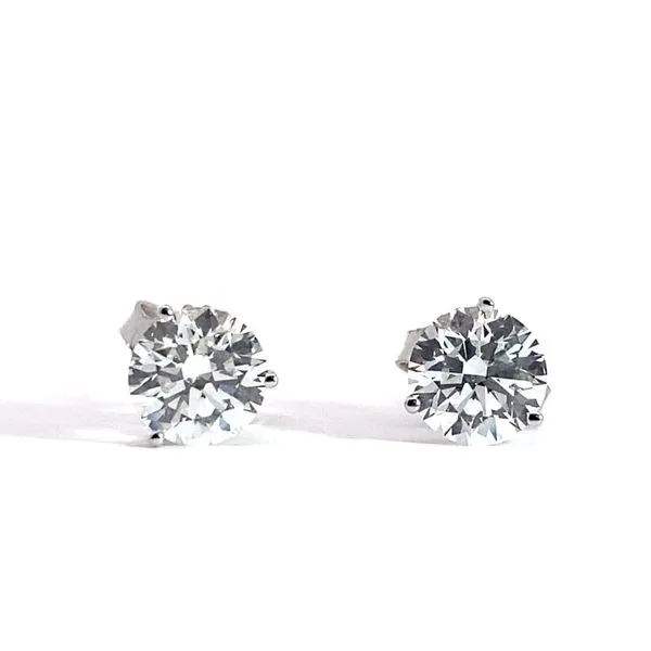 14 Karat White Gold Stud Lab Grown Diamond Earrings With 2=2.00Tw Round Diamonds Brax Jewelers Newport Beach, CA