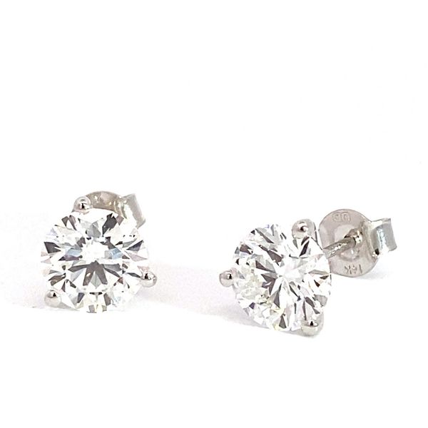 14 Karat White Gold 3.00Tw Stud Lab Grown Diamond Earrings Image 3 Brax Jewelers Newport Beach, CA