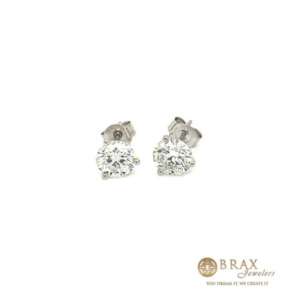 2.50 Lab Grown Diamond Earrings 14 Karat White Gold  - Brax jewelers Brax Jewelers Newport Beach, CA