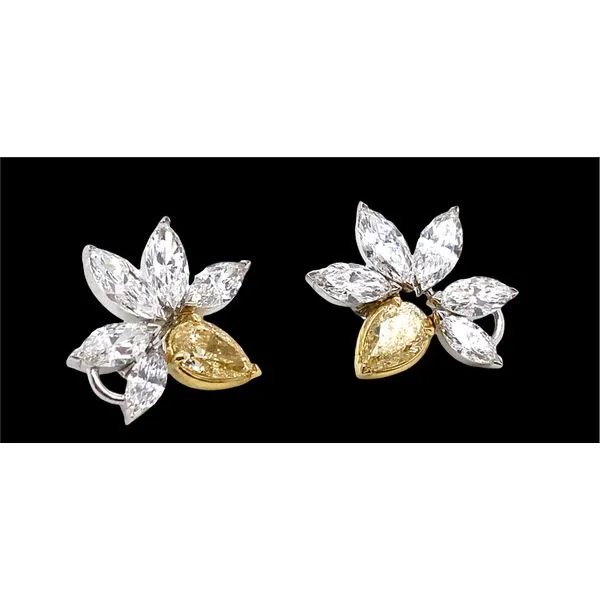 18 Karat White And Yellow Gold Lab Grown Diamond Earrings...