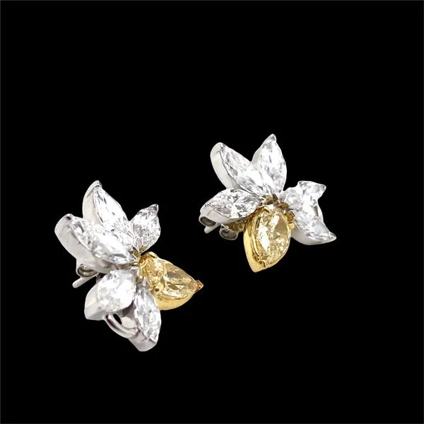 18 Karat White And Yellow Gold Lab Grown Diamond Earrings...