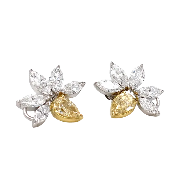 18 Karat White And Yellow Gold Lab Grown Diamond Earrings...