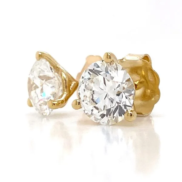 14 Karat Yellow Gold Stud Lab Grown Diamond Earrings With 2=5.00Tw Round IGI Certified Diamonds 12413161 - Brax jewelers Image 4 Brax Jewelers Newport Beach, CA