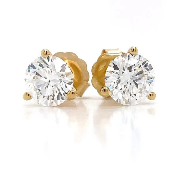 14 Karat Yellow Gold Stud Lab Grown Diamond Earrings With 2=5.00Tw Round IGI Certified Diamonds 12413161 - Brax jewelers Brax Jewelers Newport Beach, CA