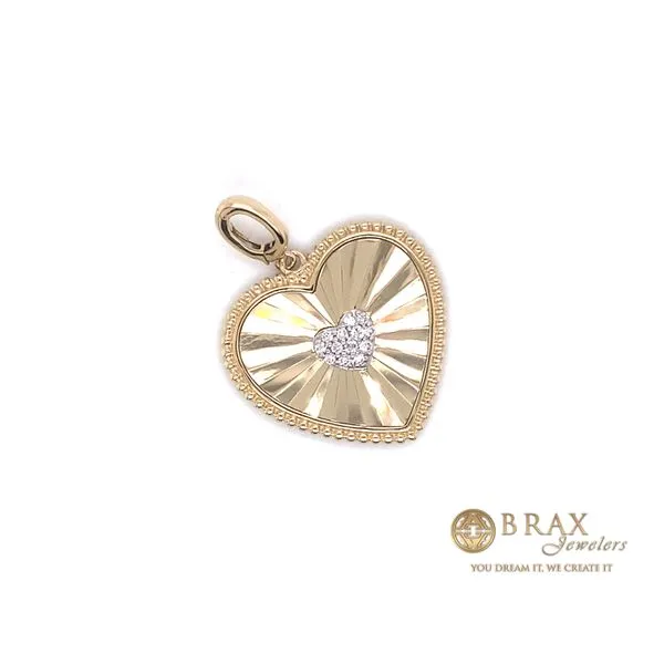 Heart Pendant in 14 Karat Yellow Gold with Diamonds S1564456 - Brax Jewelers Image 2 Brax Jewelers Newport Beach, CA