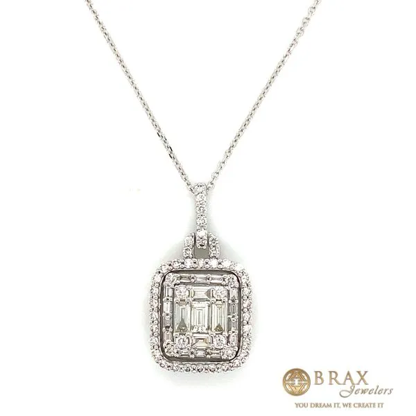 Pendants in 14 Karat White Gold with Baguette and Round Diamonds - Brax Jewelers Brax Jewelers Newport Beach, CA