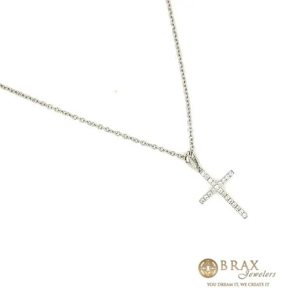Diamond Pendant in 14 Karat White Gold with 0.06TW Round Diamonds - Brax Jewelers Image 2 Brax Jewelers Newport Beach, CA