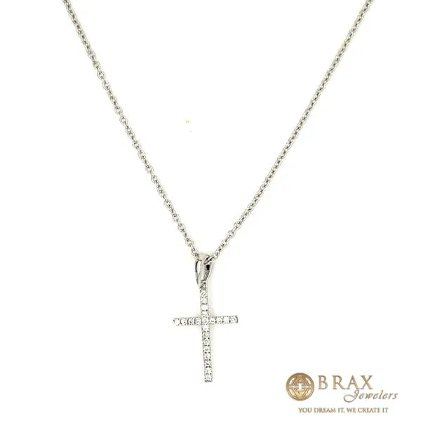 Diamond Pendant in 14 Karat White Gold with 0.06TW Round Diamonds - Brax Jewelers Brax Jewelers Newport Beach, CA