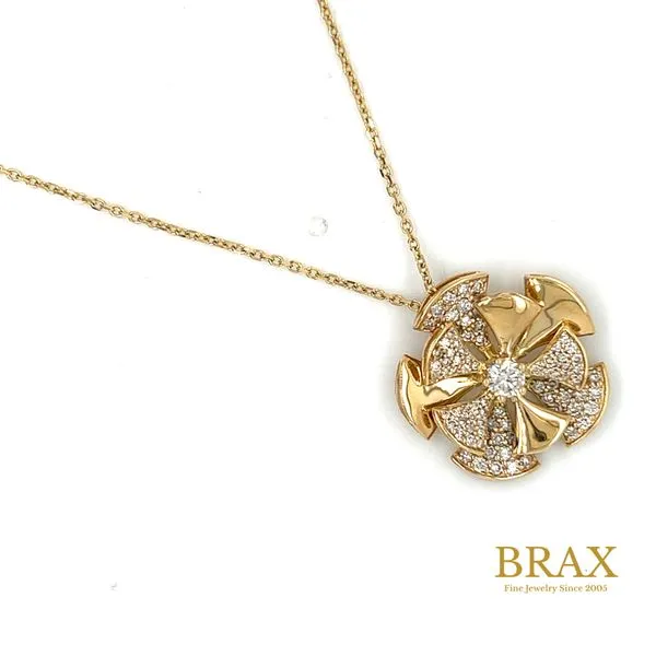 Diamond Pendant in 18 Karat Yellow Gold with 0.68TW Round Diamonds - Brax Jewelers Image 2 Brax Jewelers Newport Beach, CA