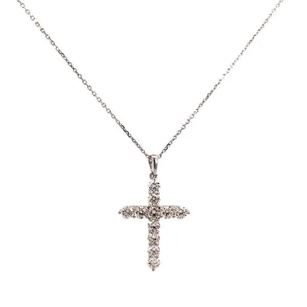 Lady's 14 Karat White Gold Diamond Cross Pendant With 1.89Tw Round Diamonds Brax Jewelers Newport Beach, CA