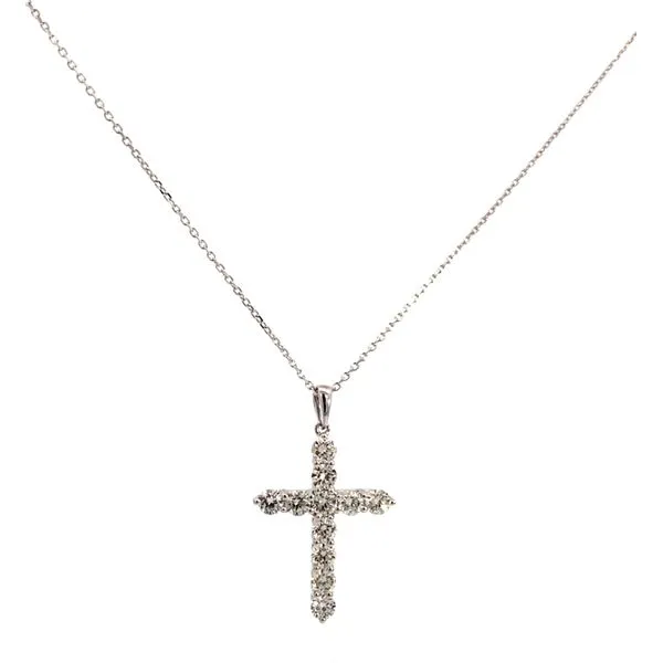Lady's 14 Karat White Gold Diamond Cross Pendant With 1.83Tw Round Diamonds Brax Jewelers Newport Beach, CA